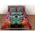 thumbnail image 3 of Juego de Funda Nórdica Hippie Colores Neón Colcha Calavera Colorida, Ropa de Cama de Dormitorio, 3 of 4
