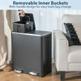 thumbnail image 6 of Giantex Dual Trash Can, 16 Gallon Stainless Steel Step Garbage Bin for Kitchen Office Home Use, 6 of 8