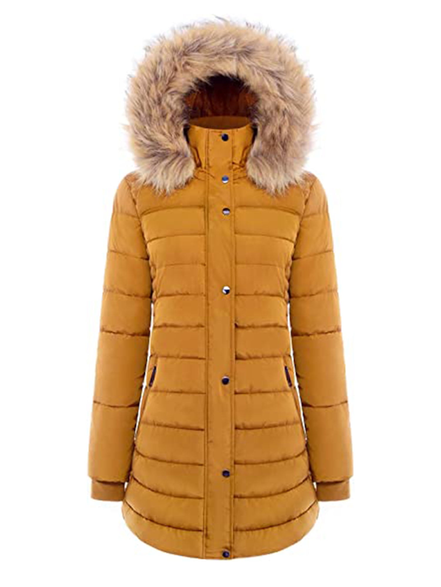 Women's Winter Puffer Coat Fleece Lined Quilted Warm Jacket with