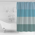 thumbnail image 4 of Small Stall Shower Curtain 36x72 Inch Narrow Half Size Colorful Stripe Bath Curtains Bathroom Decor Modern Teal Blue Green Vertical Striped Waterproof Fabric Shower Curtain Set with Hooks 36 Inch, 4 of 6