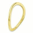 thumbnail image 3 of 925 Sterling Silver Gold Plate Wave Stackable Ring Curved, 3 of 7