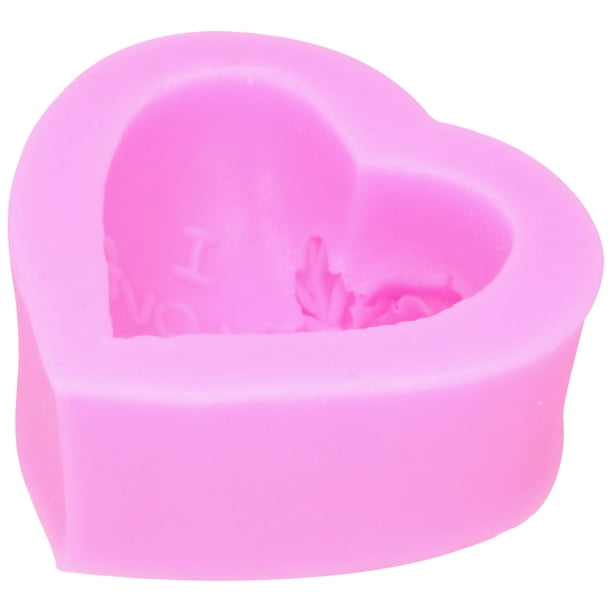 Herramientas DIY Molde De Silicona 3 Dimensiones En Forma De Corazón Rosa Flor AMOR Pastel Chocolate Jabón Vela