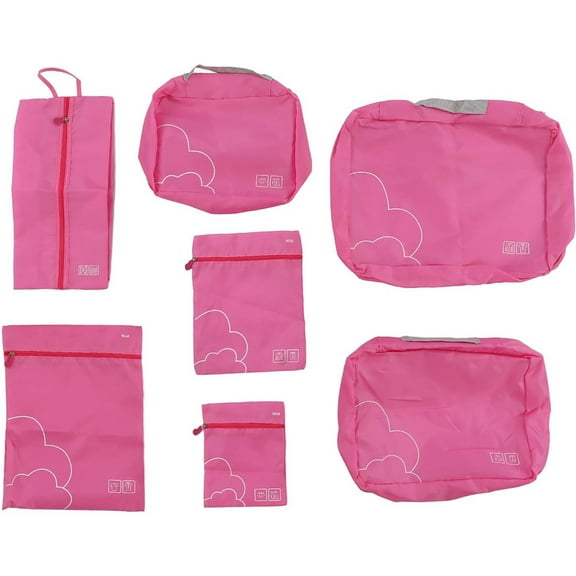 7-Piece Waterproof Luggage Organizer Set, Durable Polyester Packing Cubes for Suitcases, Space-Saving Compression Bags for Travel & Business Trips