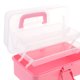 thumbnail image 4 of 1 estuche portátil para maquillaje, estuche de plástico multifuncional para guardar cosméticos, caja de medicinas para el hogar (rosa), 4 of 5