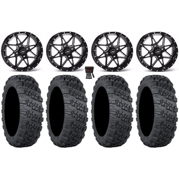 ITP Tornado 14" Wheels Black 30" Versa Cross V3 Tires Can-Am Commander Maverick Renegade Outlander Defender