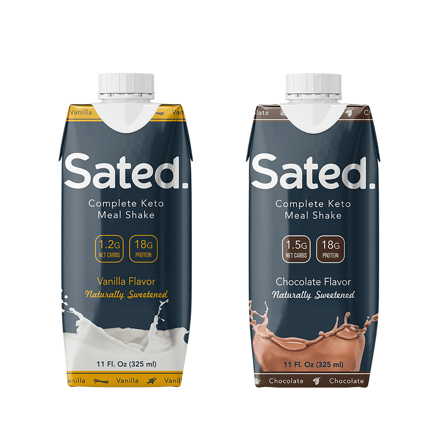 Sated Ready to Drink Mixed Chocolate & Vanilla Keto Meal Shake Case