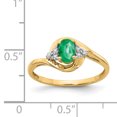thumbnail image 2 of 14k Yellow Gold Emerald Diamond Ring Birthstone May, 2 of 6