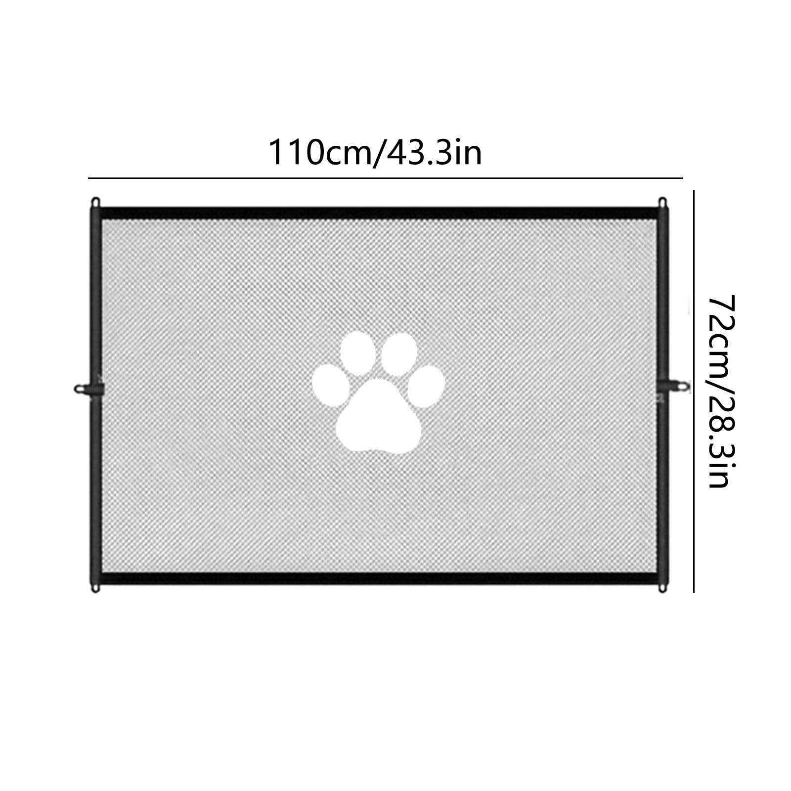 cpengpj No-Drill Pet Fence for Cats and Dogs, Paw Print Design, Sturdy Mesh Barrier for Doorways and Stairs, Easy Install Home Safety Gate