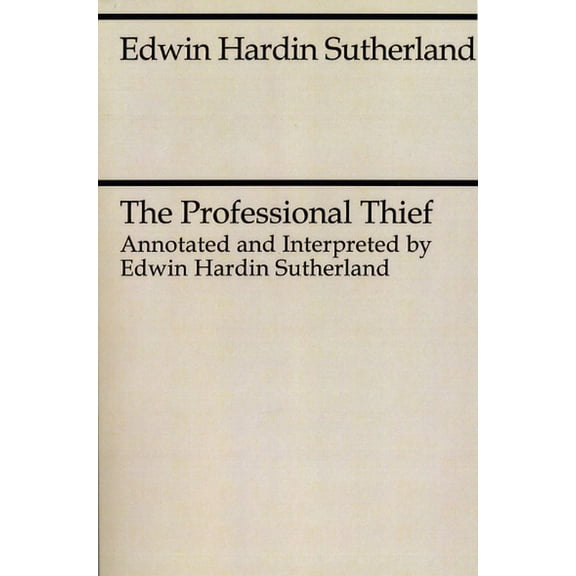 The Professional Thief (Paperback)