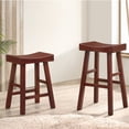 thumbnail image 3 of Furniture of America Colan Saddle Bar Stools, Dark Cherry - Set of 2, 3 of 4