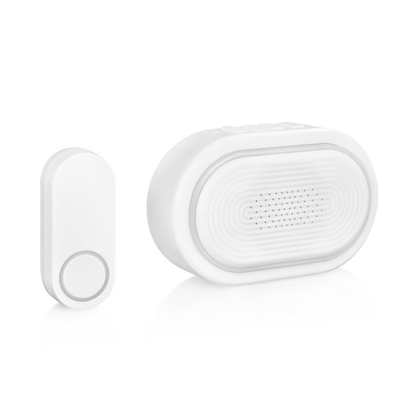 Heath Zenith Heath Zenith White Plastic Wireless Battery-Operated USB-Rechargeable Lighted Doorbell Kit (USB Cable Included)