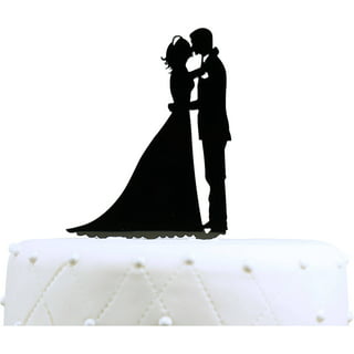 Unik Occasions Mr. and Mrs. Silhouette Acrylic Cake Topper