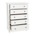 thumbnail image 3 of New Classic Furniture Tamarack Solid Wood 5-Drawer Chest in White, 3 of 6