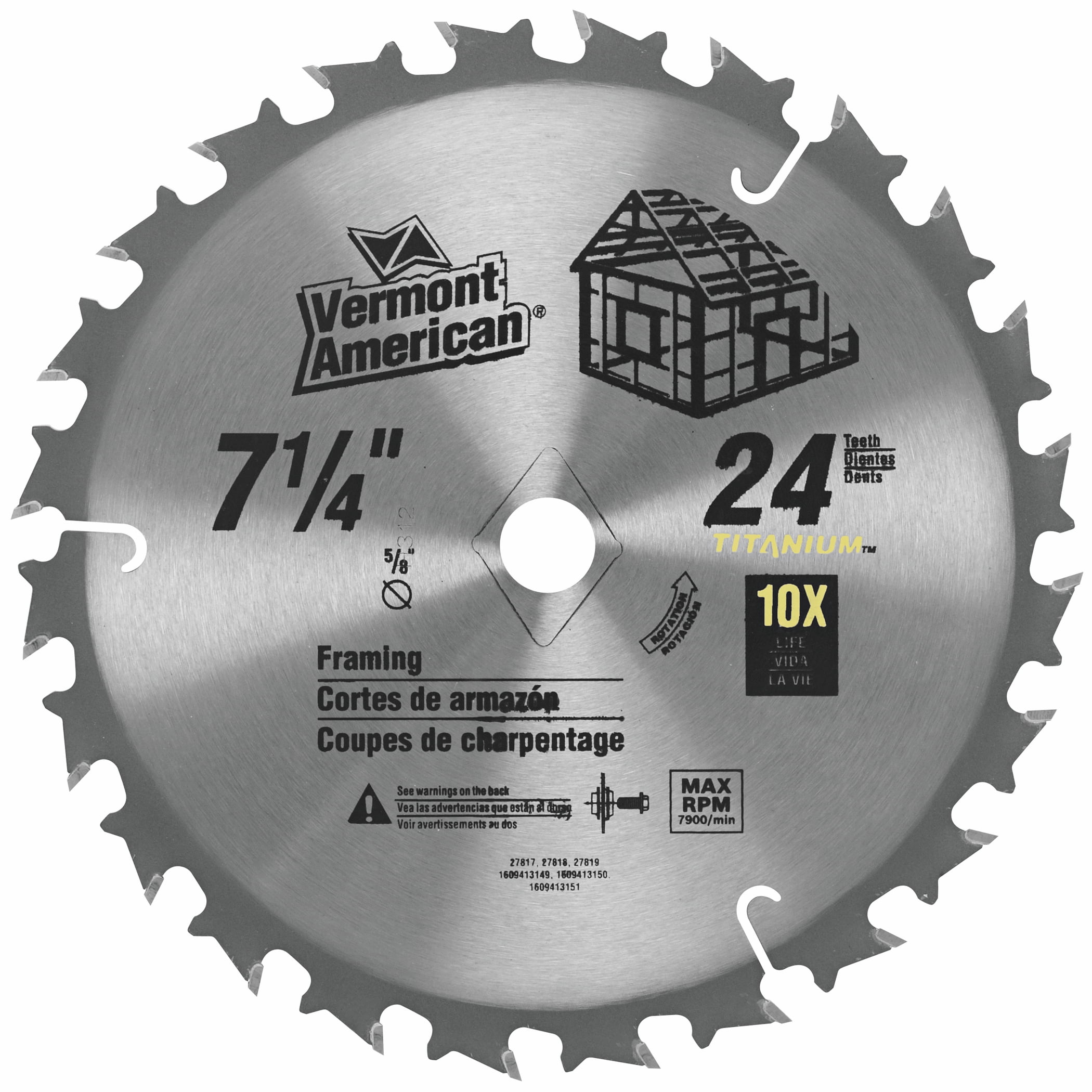Vermont American 27818 71/4" 24 TPI 10X Titanium Carbide Circular Saw