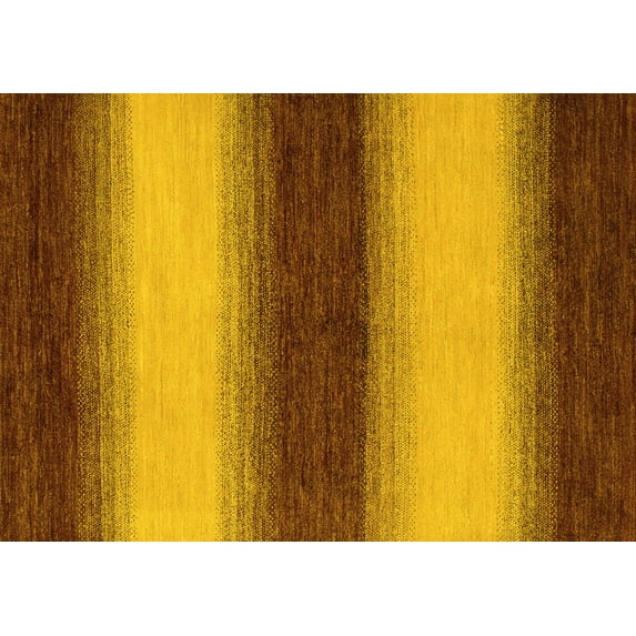 Ahgly Company Machine Washable Indoor Rectangle Abstract Yellow Modern Area Rugs, 5' x 7'