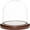 Dark Wood Base, variant on Plymor 4" x 4" Glass Display Dome Cloche (Walnut Veneer Base)