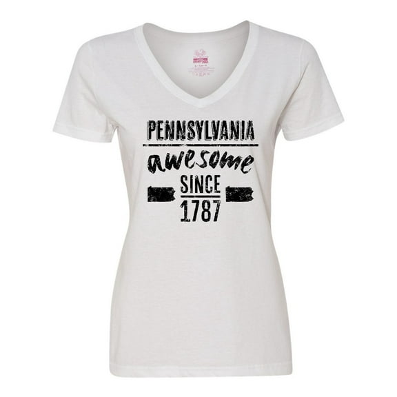 Inktastic Pennsylvania Awesome Since 1787 Women's V-Neck T-Shirt