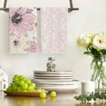 thumbnail image 2 of Pink Floral Leaves Boho Kitchen Towels Dish Towels, 18x26 Inch Seasonal Decoration Hand Towels Set of 4, 2 of 6