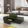 thumbnail image 1 of table Basse Moderne Noire Brillante – simple et Polyvalente, avec un Tiroir Caché, 1 of 8