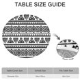 thumbnail image 6 of Decorative Tablecloth with Lively Boho Motif, Elastic Hem for 56 Inch Diameter Tables, 6 of 7