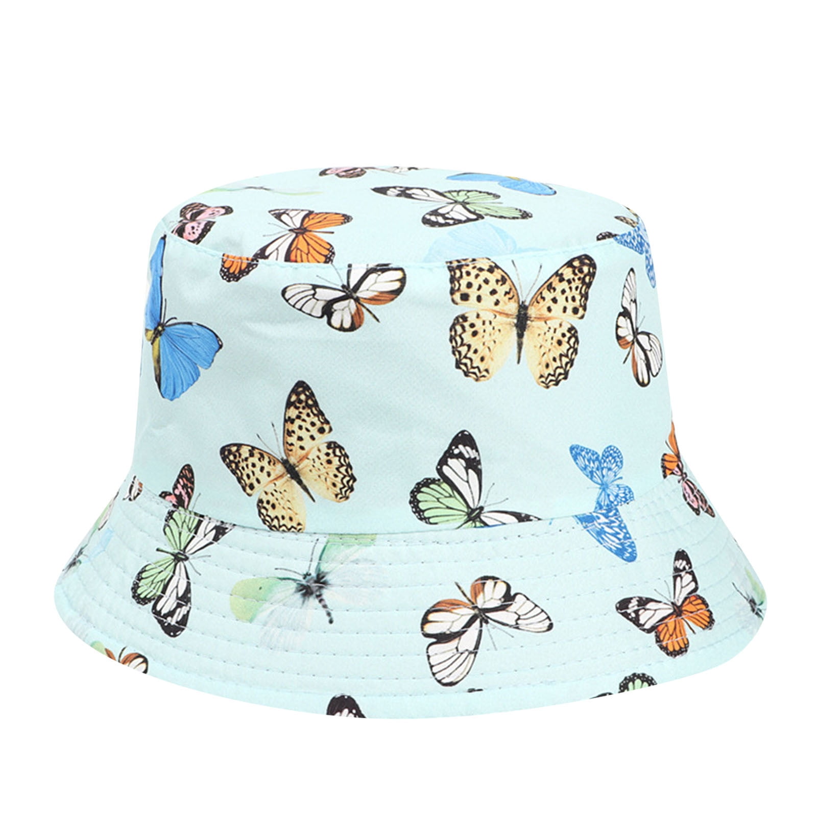 Butterfly Print Butterfly Bucket Hat White Birdeem Summer Sun
