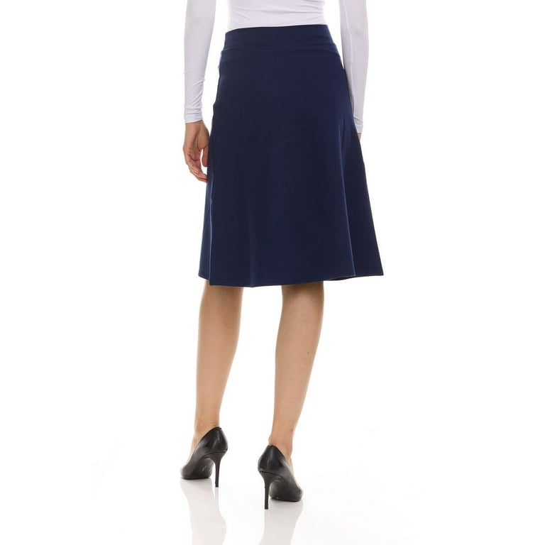 Midi Skirt For Women By BGDK- Knee Length Circle Skater Skirt With