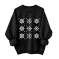 thumbnail image 5 of Jsaierl Merry Christmas Sweatshirts Womens Funny Snowflake Graphic Sweatshirt Ladies Soft Pullover Round Neck Holiday Long Sleeve Tops S-2XL, 5 of 6