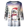 thumbnail image 3 of Luvior Womens Christmas Shirts Long Sleeve Funny Penguin Crewneck Sweatshirts Holiday Casual Graphic Pullover Sweaters, 3 of 3
