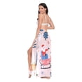 thumbnail image 3 of FORMRS Womens Long Sarong Beach Wrap Semi-Sheer Bikini Skirt Bathing Swimsuit Cover Up, Blue Christmas Santa, 3 of 7