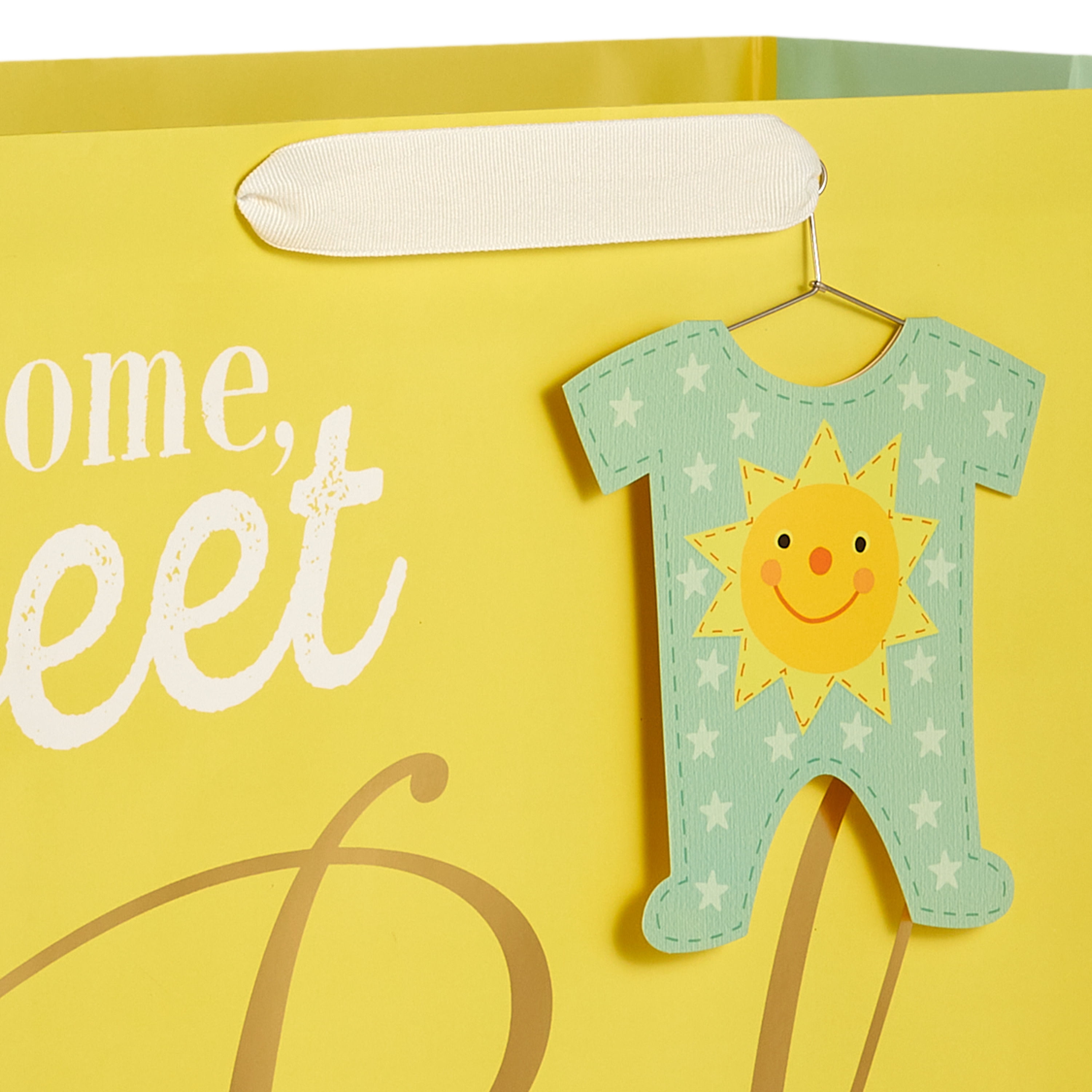 Hallmark Jumbo Horizontal Gift Bag (Welcome Sweet Baby on Yellow)