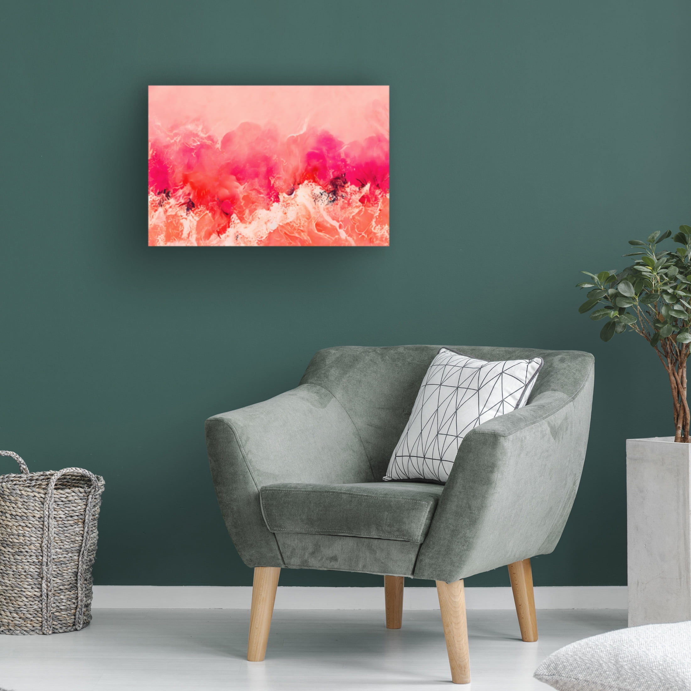 Canvas Wall Art - Treechild 'Pink Wave' Wall Art for Living Room, Bedroom, or Office D?cor by Trademark Fine Art - 32 x 22 Inches