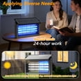 thumbnail image 6 of Solar-Powered Bug Zapper, 4200V Electric Insect Trap with 395nm Light Tube, 3000mAh Battery, IPX67 Waterproof, for Patio, Garden, Backyard and Indoor Use (50*24.5CM), 6 of 7