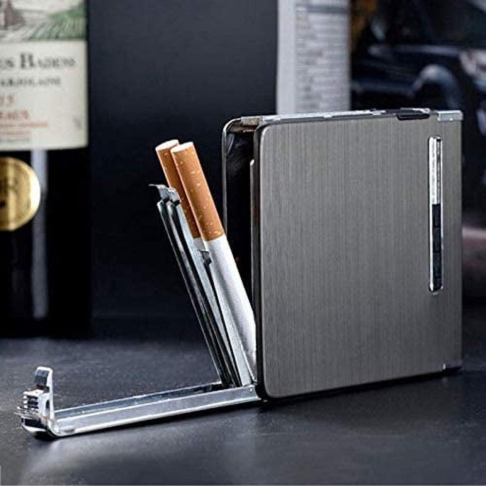 USB Rechargeable Electric Built-in Flame Less Lighter Cigarette Case Automatic Ejection