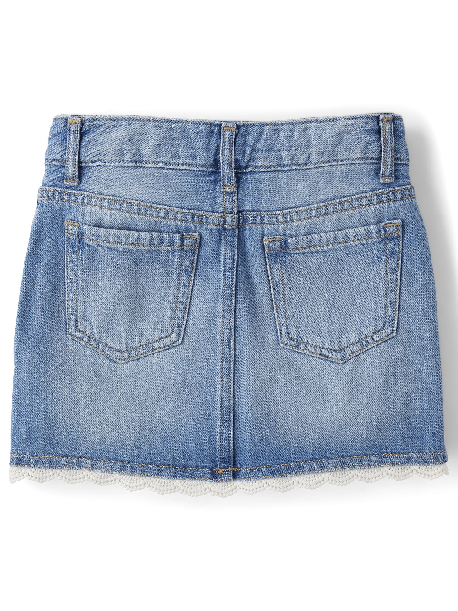 The Children's Place Girls Pull On Crochet Denim Skort, Sizes 4-16