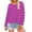 Purple, variant on Comfy Sweatshirt for Women Fall Trendy Striped Crewneck Sweatshirts Pullover Color Block Loose Casual Tops (2XL, Black)