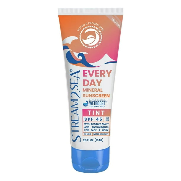 Protector solar mineral Stream 2 Sea SPF 45, 75 ml, biodegradable