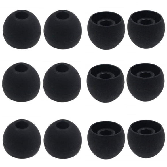 Puntas de Silicona Grandes JNSA 12 mm 6 Pares Negro