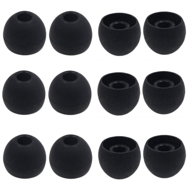 Puntas de Silicona Grandes JNSA 12 mm 6 Pares Negro