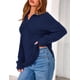 thumbnail image 3 of Suéter PRETTYGARDEN Mujer Cuello en V con Media Cierre Azul Marino XXL, 3 of 8