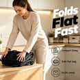 thumbnail image 5 of 2-In-1 Foldable Rolling Cart for Grocery Shopping, Black Portable Tote Trolley with Collapsible Frame Smooth Wheels, Space-Saving Travel Cart for Market, Small Size, 5 of 8