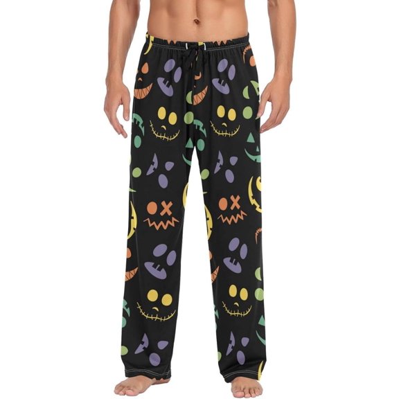 GZHJMY Halloween Pumpkin Face Pajama Pants For Men, Men's Separate Bottoms, Lounge Pants with Pockets, Christmas New Year Birthday Gifts, Large, Christmas New Year Birthday Gifts, Large