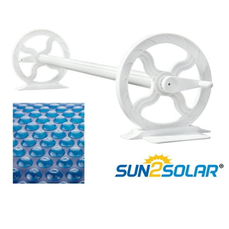 - Sun2Solar 18-Foot-by-40-Foot Rectangle Blue Solar Cover and Standard Reel System | 800 Series Heating Blanket | Bundled Kit for Rectangular In-Ground or Above-Ground Swimming Pools with Decking