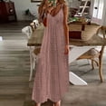 thumbnail image 2 of Women's Eyelet Maxi Dress: Boho Spaghetti Strap Beach Sundress, Summer V-Neck Sleeveless Long Dress, 2 of 6