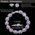 thumbnail image 3 of Trendy White Gold Cubic Zircon Allure Purple Round Women Dancing Party Bracelet, 3 of 9