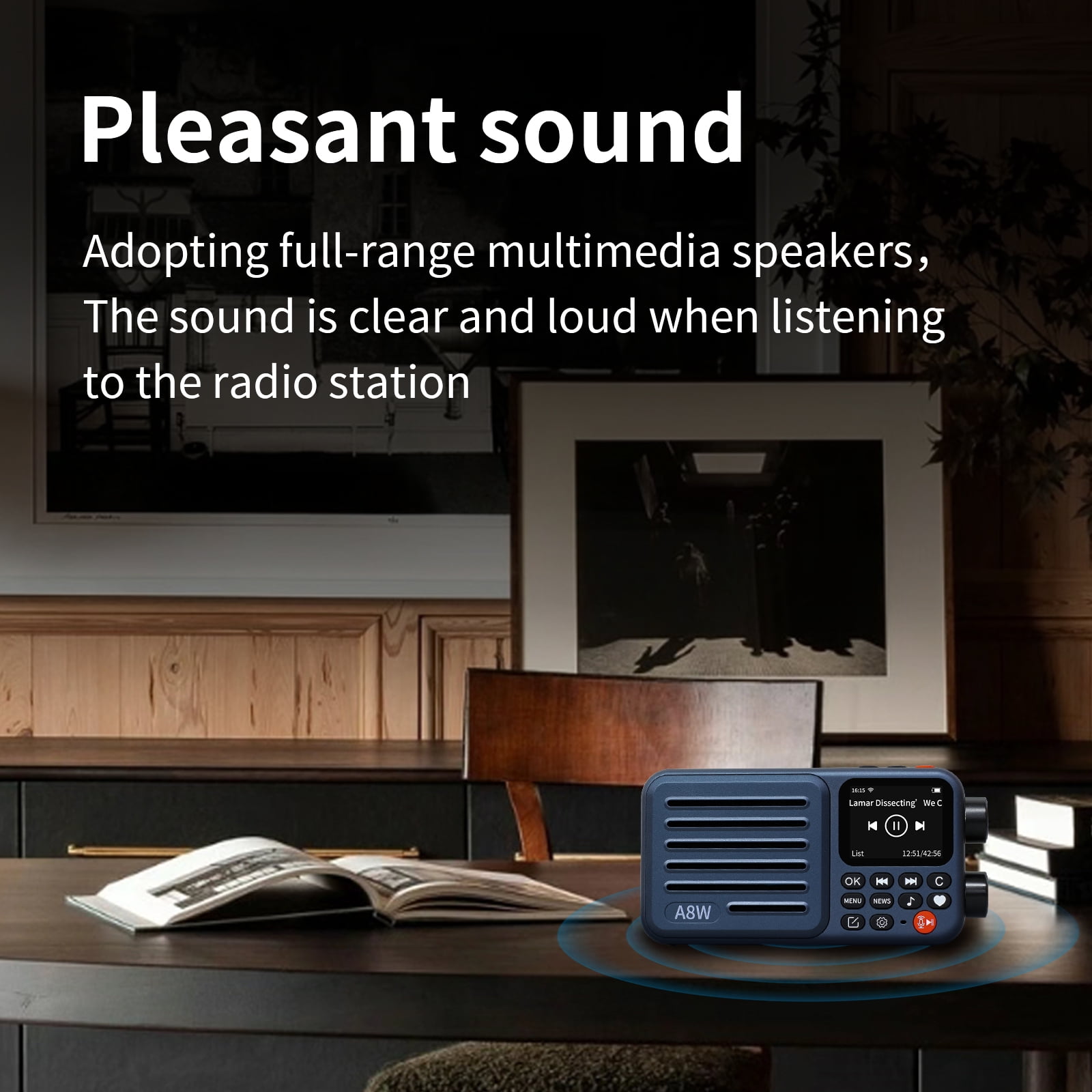 Choyong A8W Portable Smart Internet Radio Receiver WIFI/4G Speaker with FM,Micro-SD Card,All World Radios,for Home with WiFi,Digital Radio,choyoung Radio