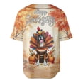 thumbnail image 2 of Happy Thanksgiving Boxer Turkey Costume Pumpkins Autumn Leaves All Over Print 3D Baseball Shirt Boxers Dog Lover Gifts Idea Softball Sport - 13014, 2 of 6