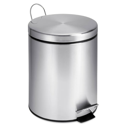 Honey Can Do TRS-01449 5 Liter Stainless Steel Step Lift Lid Garbage Can