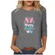 thumbnail image 1 of Mujeres 3/4 Manga Tops Impresión Casual Cuello Redondo Camiseta Top Blusa, Poliéster Toda la Temporada, 1 of 4