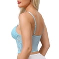 thumbnail image 3 of INSPIRE CHIC Women's Lace Camisole Plunge Sheer Sleeveless Strap Tank See Through Mesh Back with Thin Cup M Light Blue, 3 of 5