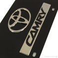 thumbnail image 2 of Toyota Dual Logo Camry License Plate (Chrome on Black), 2 of 5